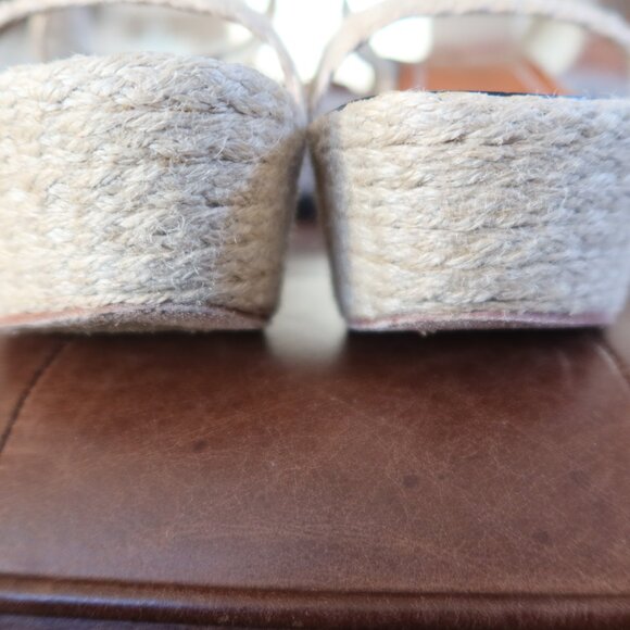 Elizabeth and James "Boca" tall platform wedge sandals/shoes size 6B raffia/jute - Picture 6 of 16